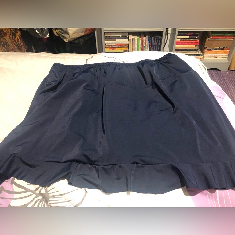 Swimsuits for All,  
Navy Tankini ruffled skirt, 
Size 34 - Picture 4 of 6